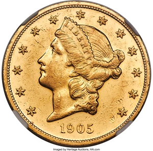 image for: 1905 $20 PR58 NGC. JD-1, High R.4....