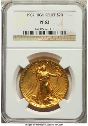 image for: 1907 $20 High Relief PR63 NGC....