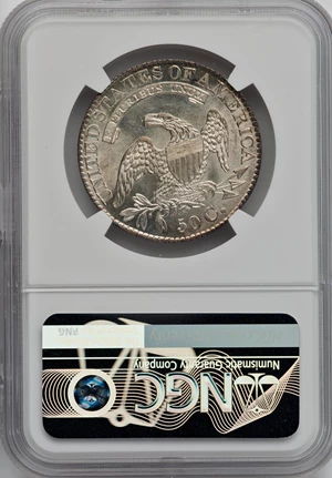 image for: 1828 50C Square Base 2, Small 8s, Large Letters, O-116, R.2, MS64 NGC....