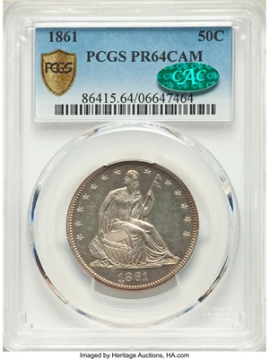 image for: 1861 50C PR64 Cameo PCGS. CAC....