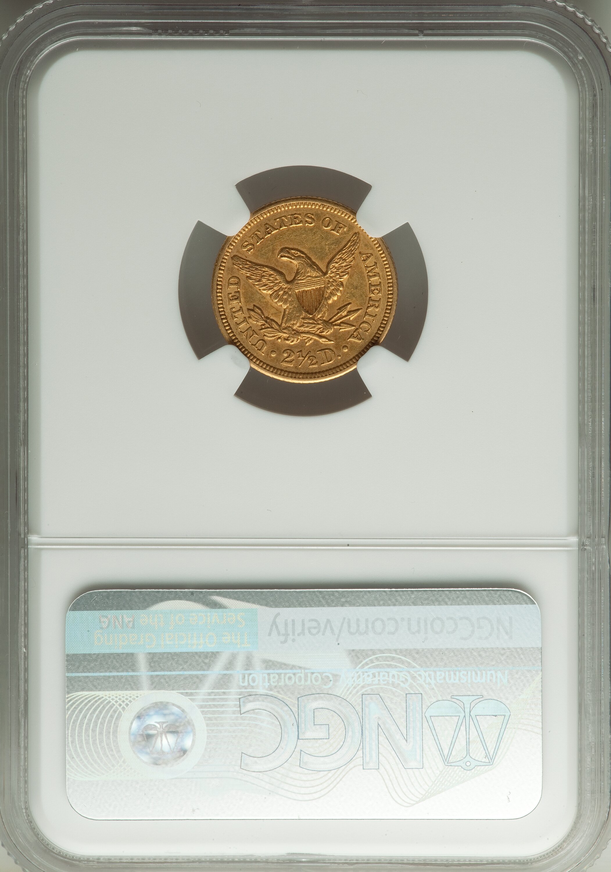 image for: 1844 $2 1/2 AU58 NGC....