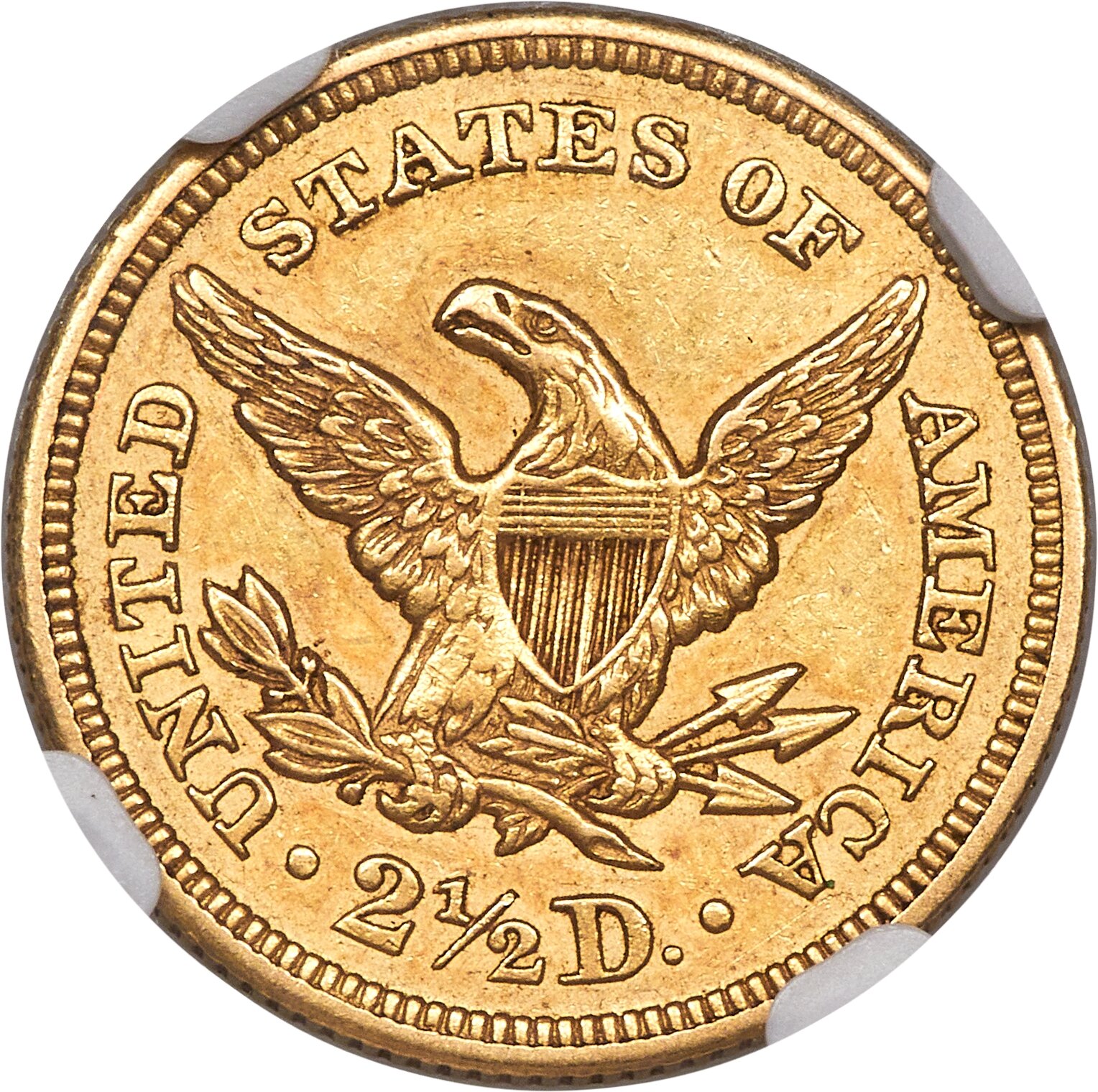 image for: 1844 $2 1/2 AU58 NGC....