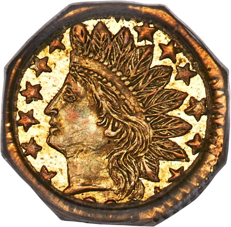 image for: 1868 25C Indian Octagonal 25 Cents, BG-799S, Low R.8, MS64 PCGS....