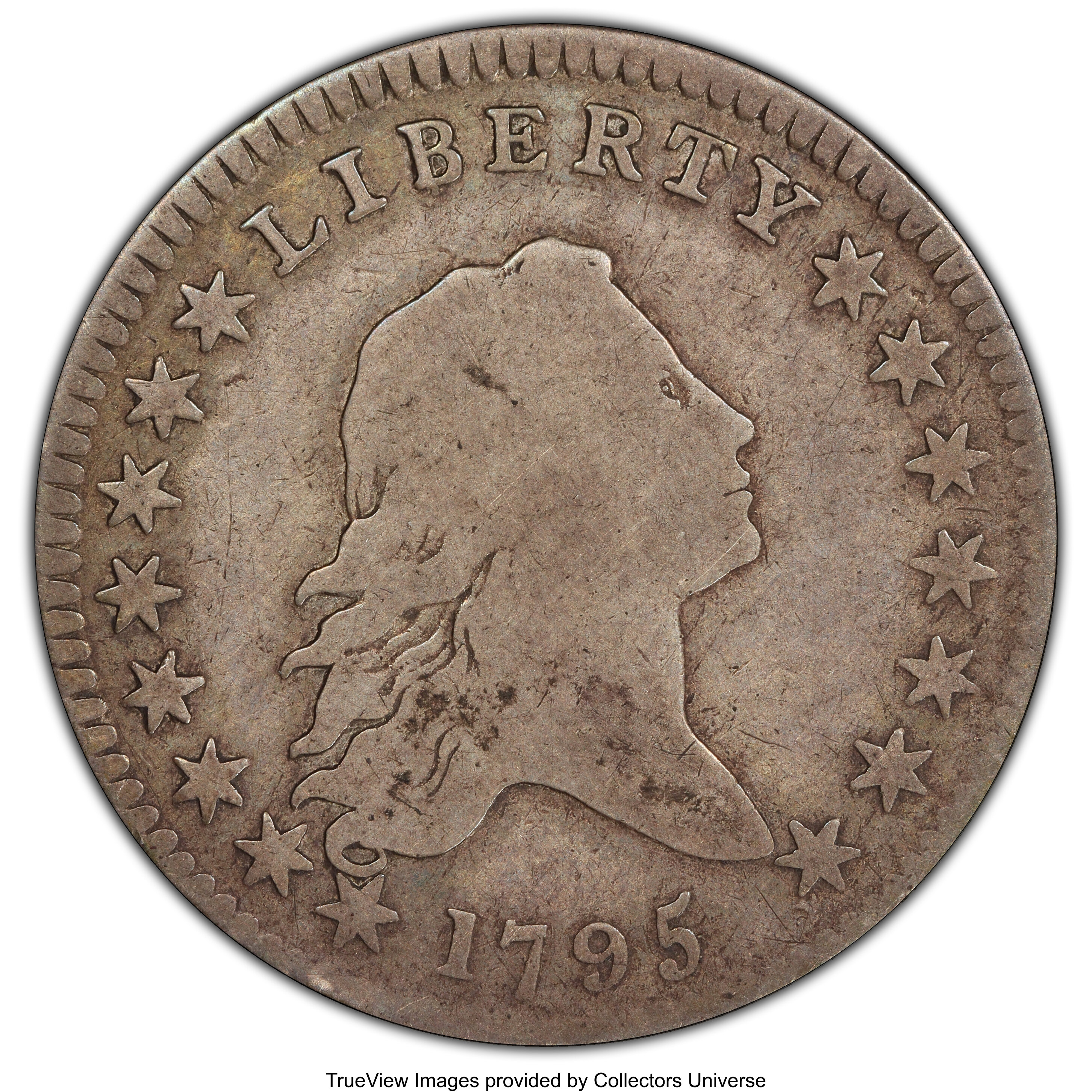 image for: 1795 50C 2 Leaves, O-104, T-24, Low R.4, VG8 PCGS. CAC. PCGS Population: (2/6 and 0/1+). NGC Census: (4/19 and 0/0+). CDN: ...