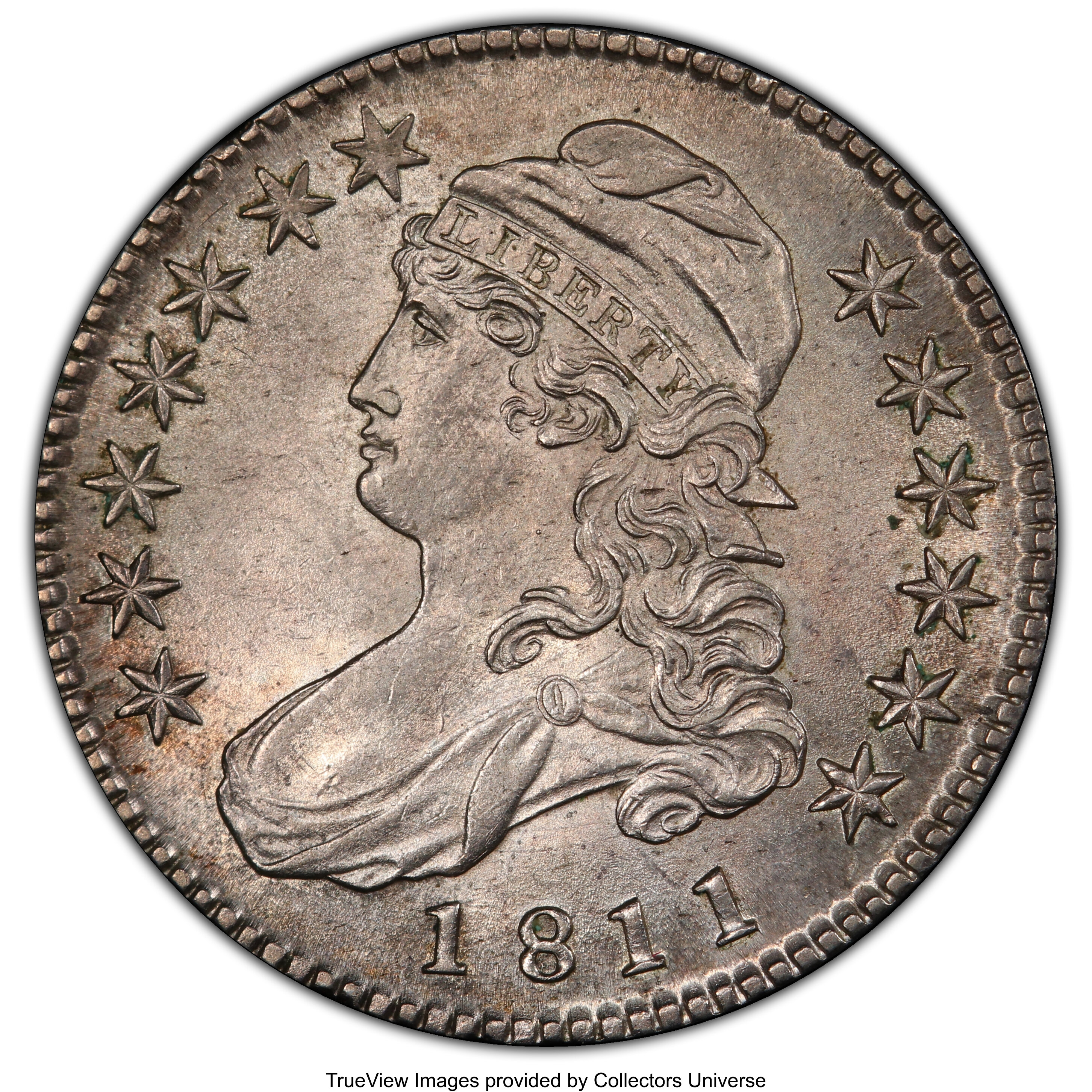 image for: 1811 50C Small 8, O-105a, R.2, MS62 PCGS. PCGS Population: (1/2 and 0/0+). NGC Census: (0/1 and 0/0+). CDN: $1,850 Whsle. B...