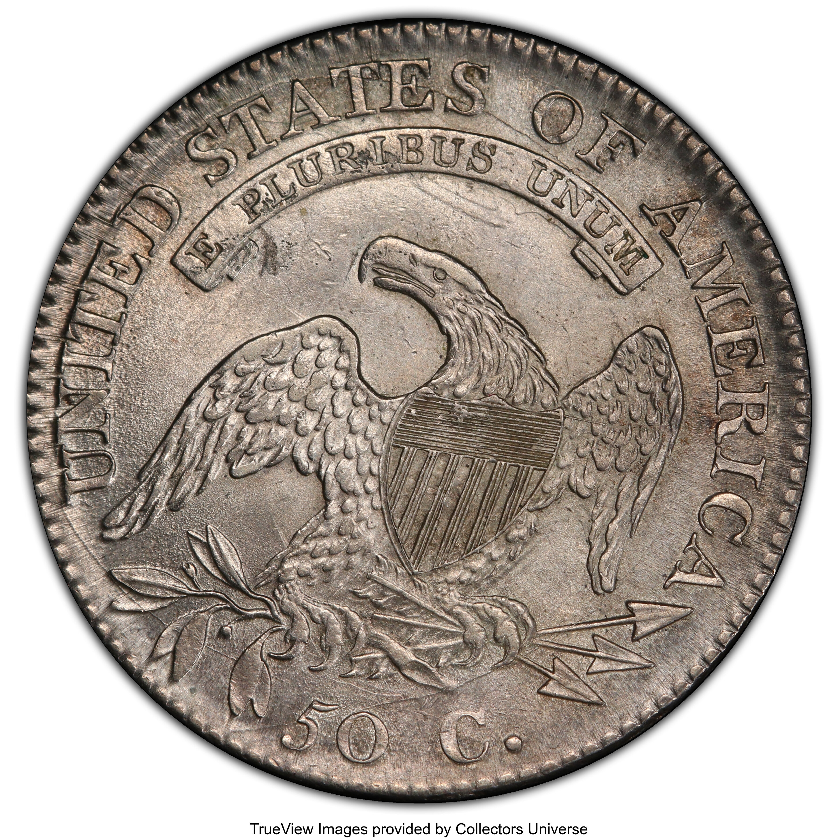 image for: 1811 50C Small 8, O-105a, R.2, MS62 PCGS. PCGS Population: (1/2 and 0/0+). NGC Census: (0/1 and 0/0+). CDN: $1,850 Whsle. B...