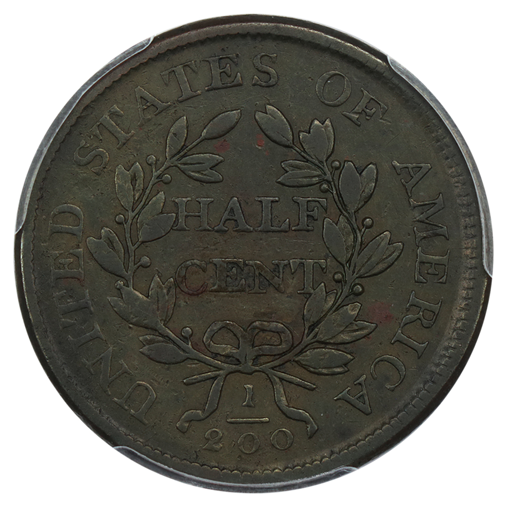 1806 1/2c Small 6, Stems MS BN VF25 BN CAC thumbnail 2