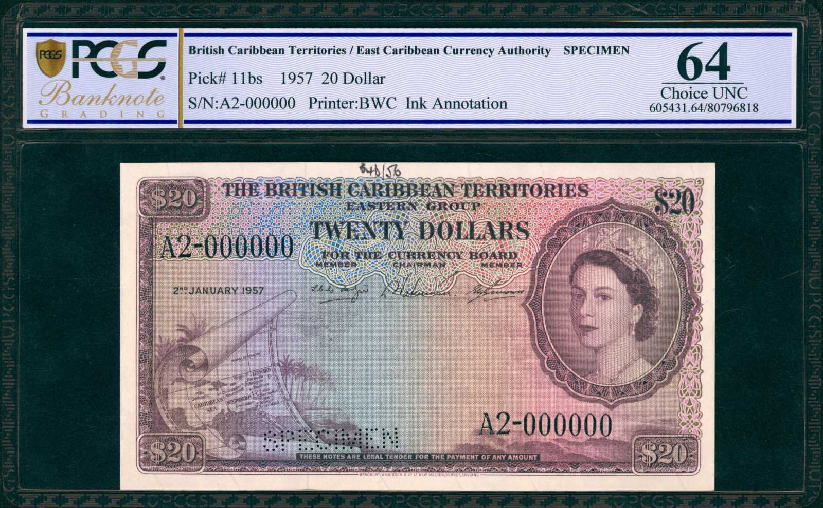 image for: British Caribbean Territories  20 dollars(B111es2)