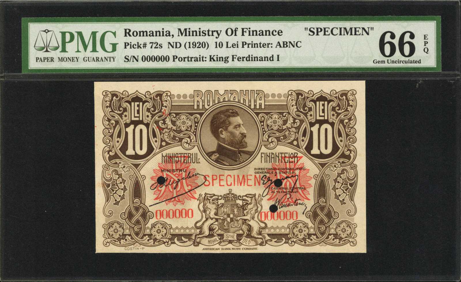  No date Sig 3: Angelescu/Unknown/Unknown Unissued (circa 1920) 