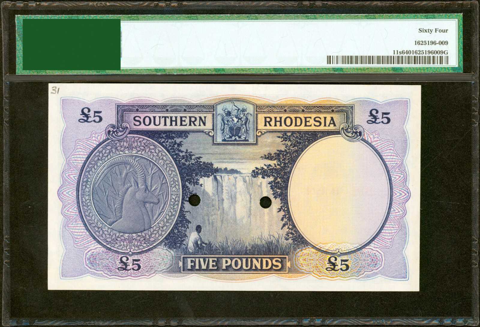image for: Southern Rhodesia  5 pounds (B106a)