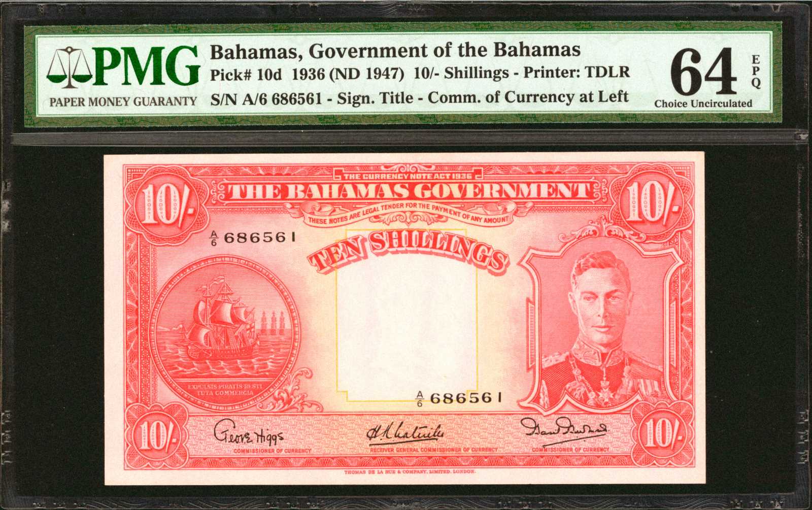 image for: Bahamas  10 shillings(B109bs)