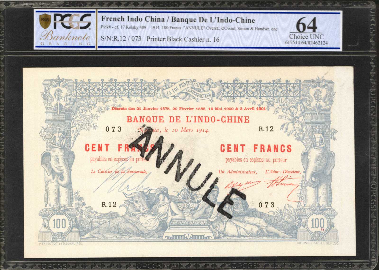 image for: French Indo-China  20 piastres(B122ap)