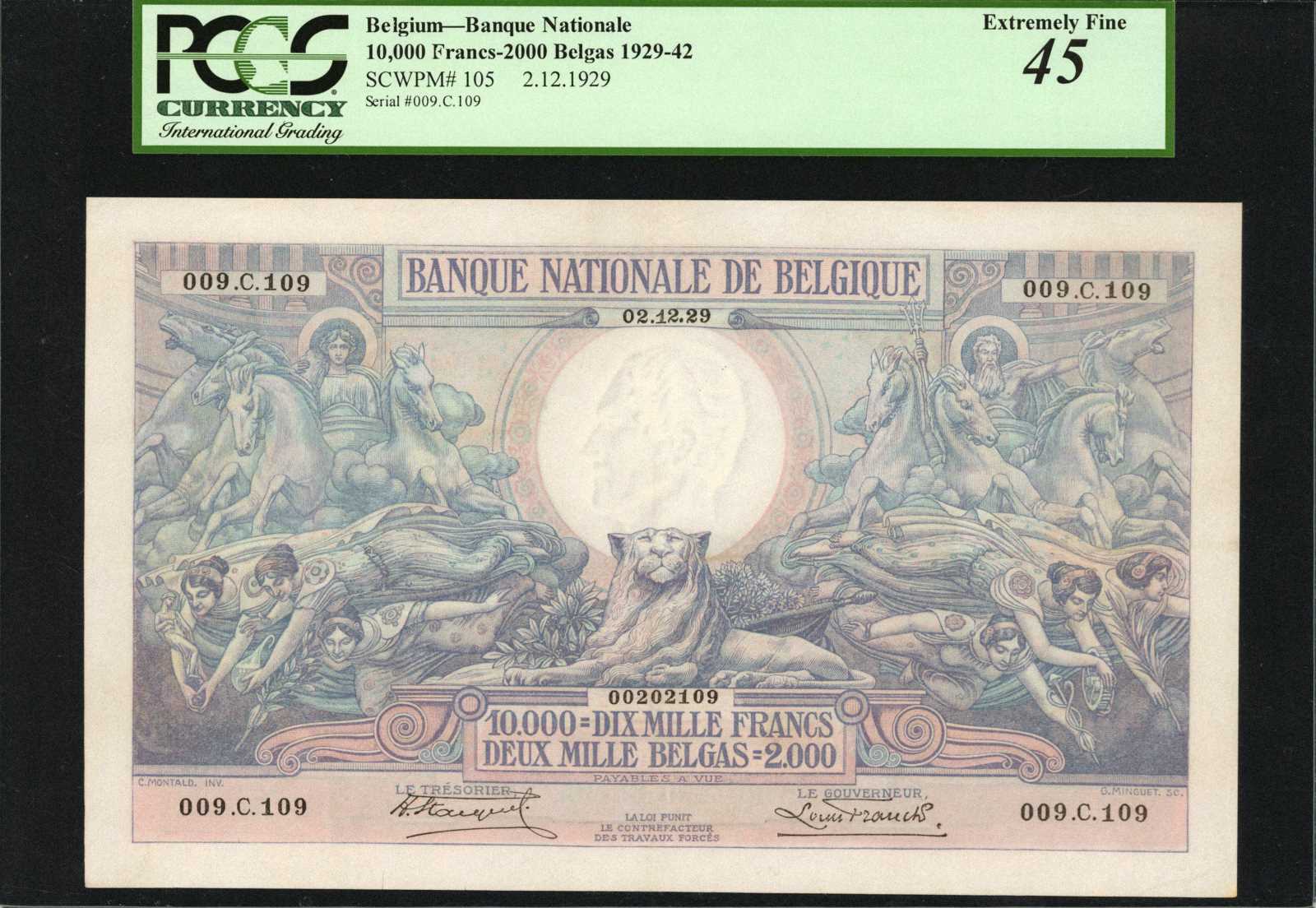 image for: Belgium  10,000 francs / 2,000 belgas (B568as)