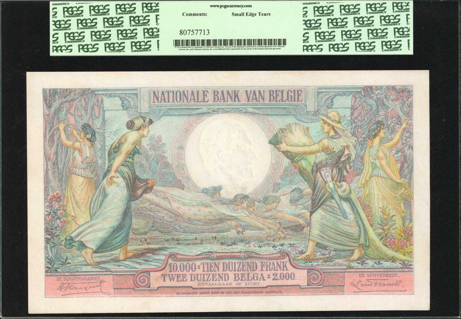 image for: Belgium  10,000 francs / 2,000 belgas (B568as)