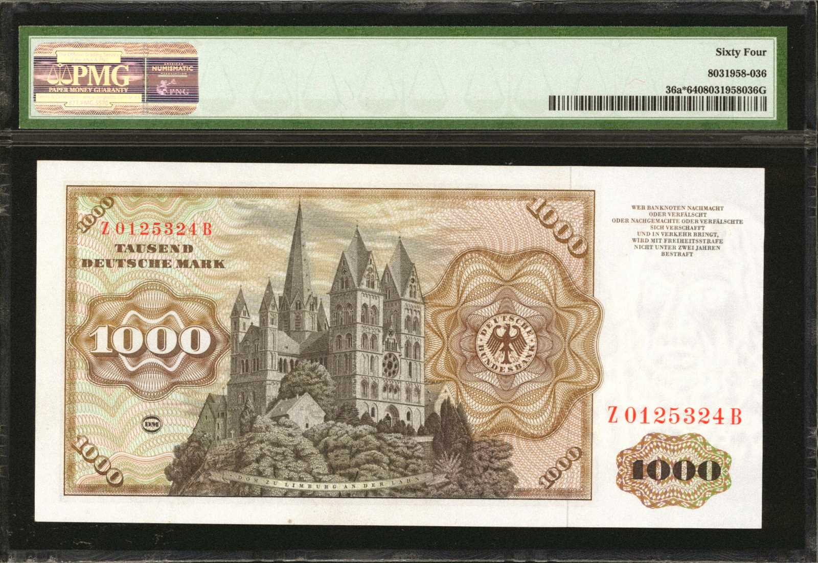 image for: Germany, Federal Republic of  1,000 deutsche mark (B207b)