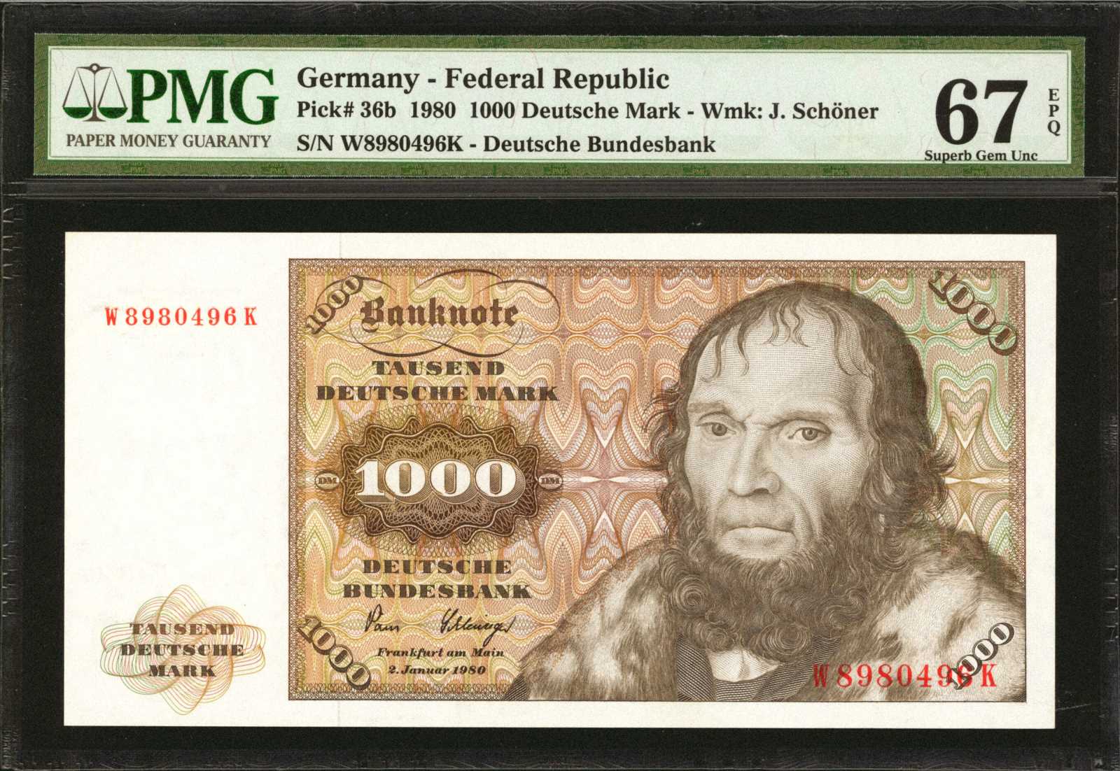 image for: Germany, Federal Republic of  1,000 deutsche mark (B207b)