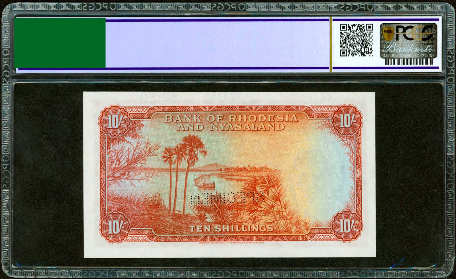 image for: Rhodesia and Nyasaland  10 shillings(B101b32s)