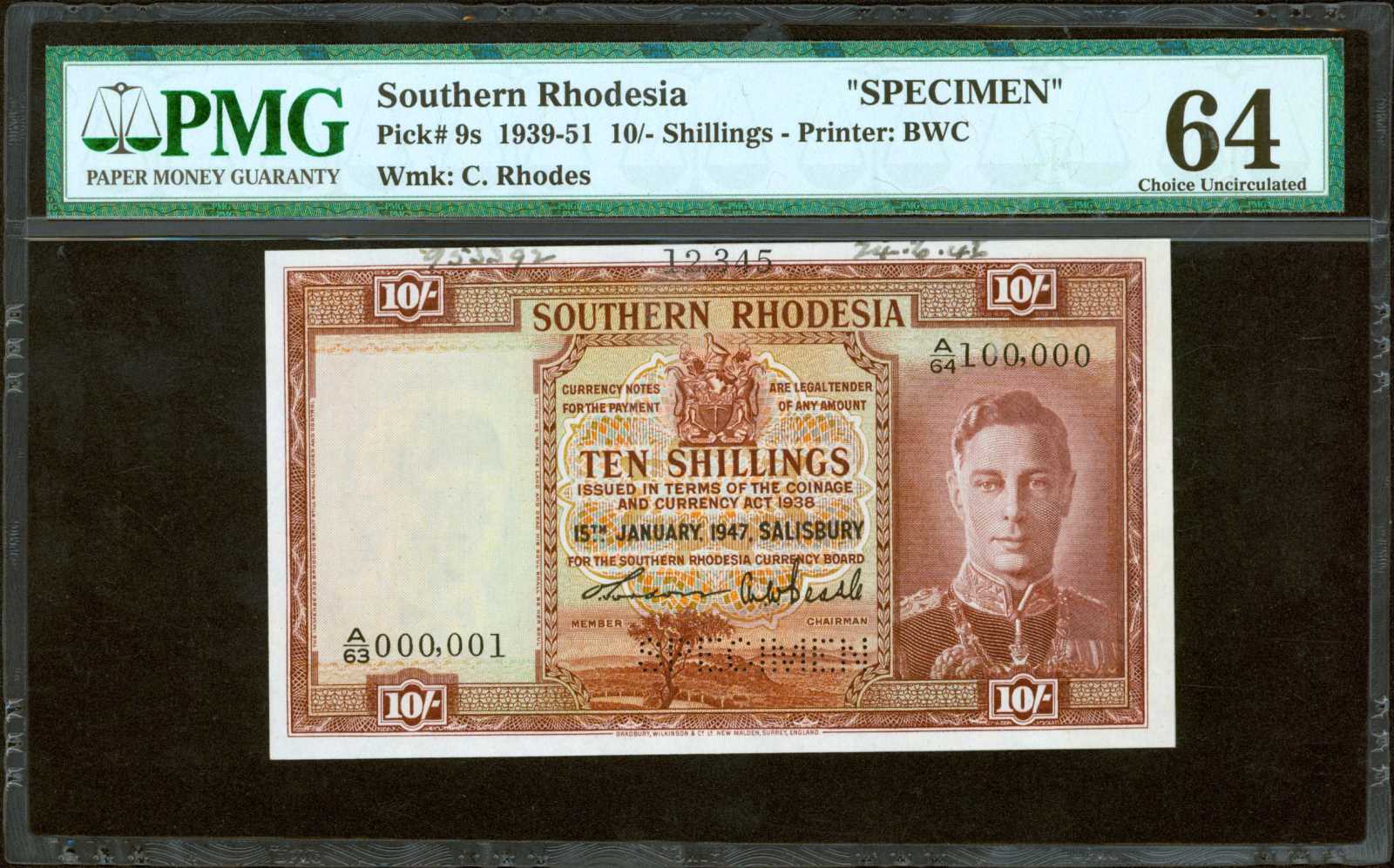 image for: Southern Rhodesia  10 shillings (B103g4s)