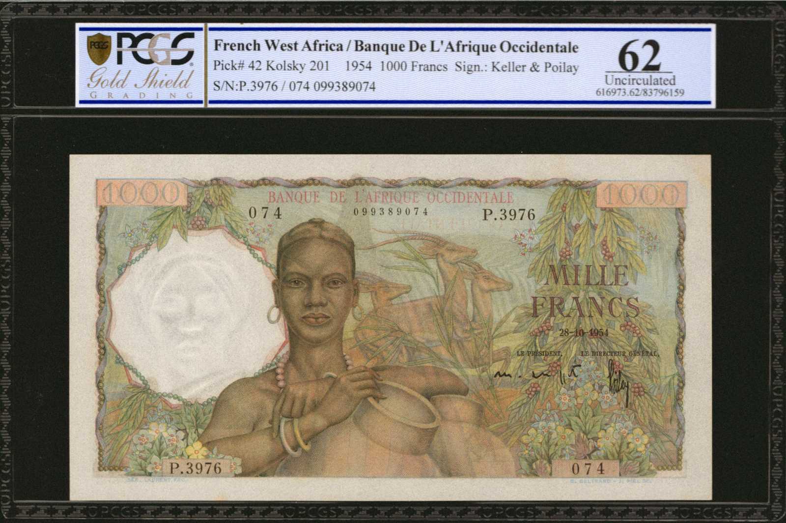 image for: French West Africa  1,000 francs(B126d)