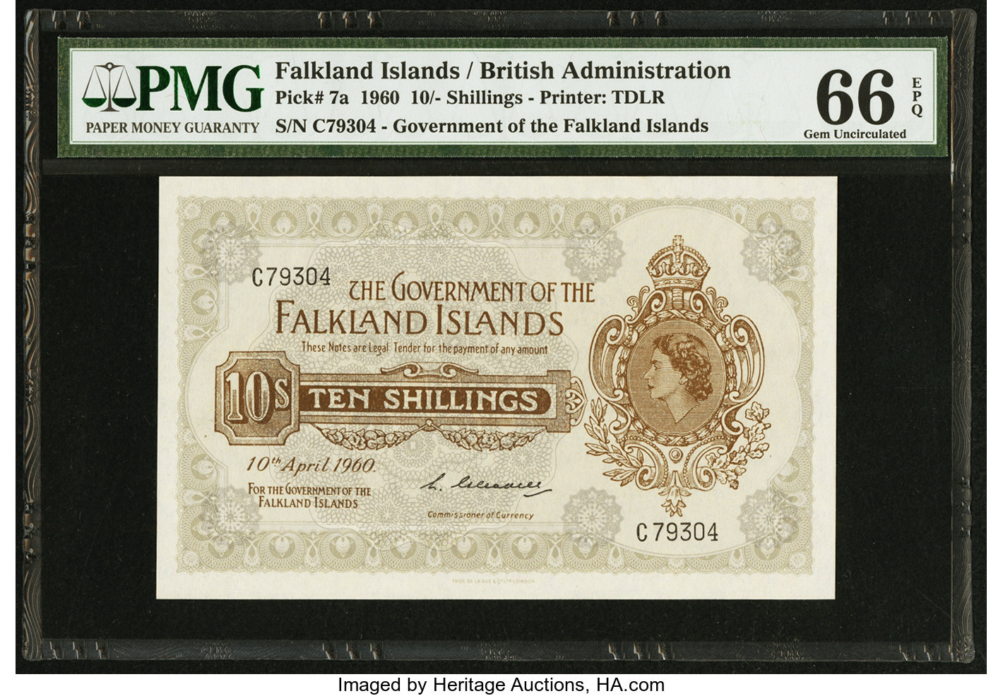 image for: Falkland Islands  10 shillings (B212a)
