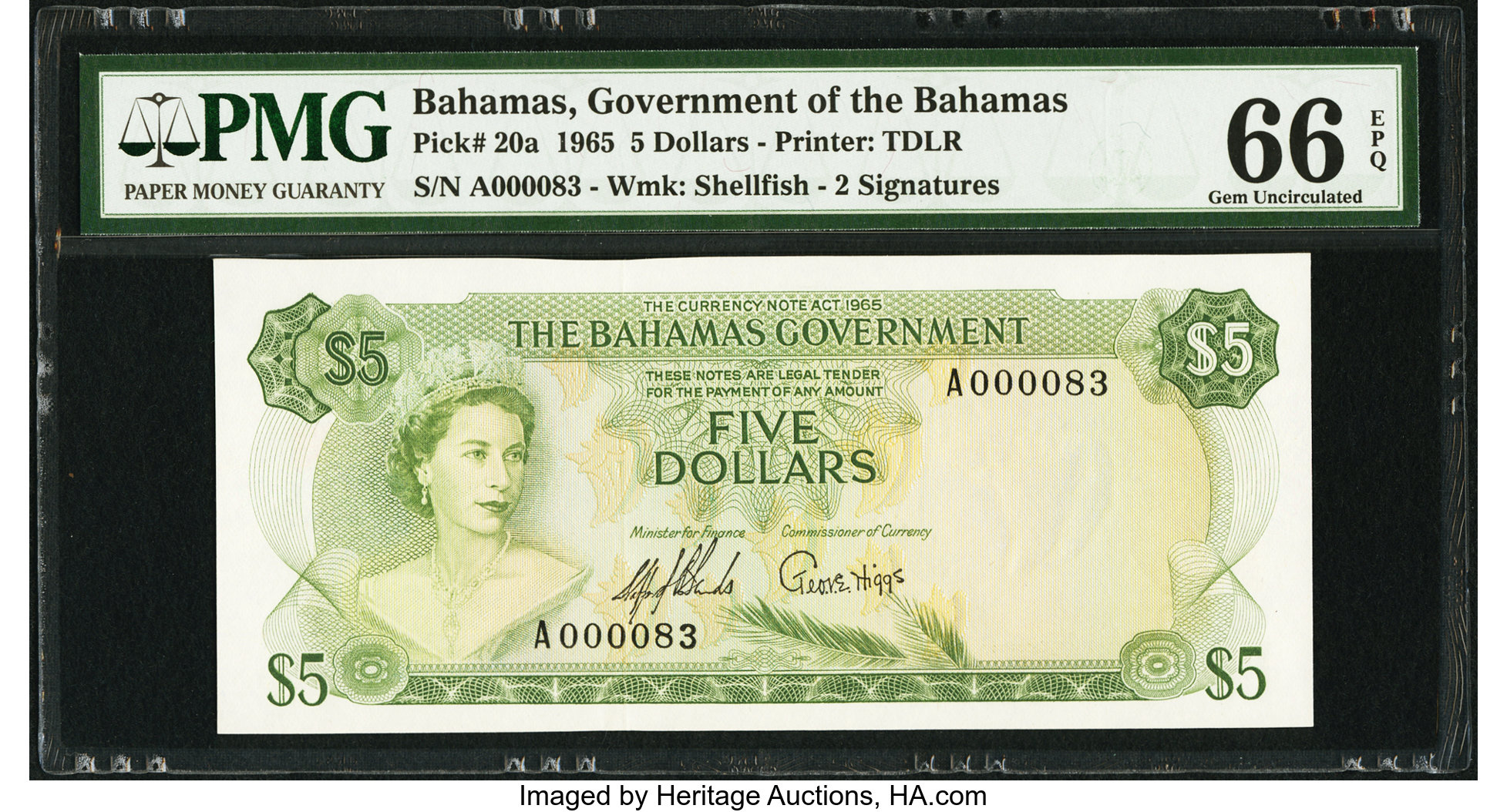 image for: Bahamas  5 dollars (B119as2)