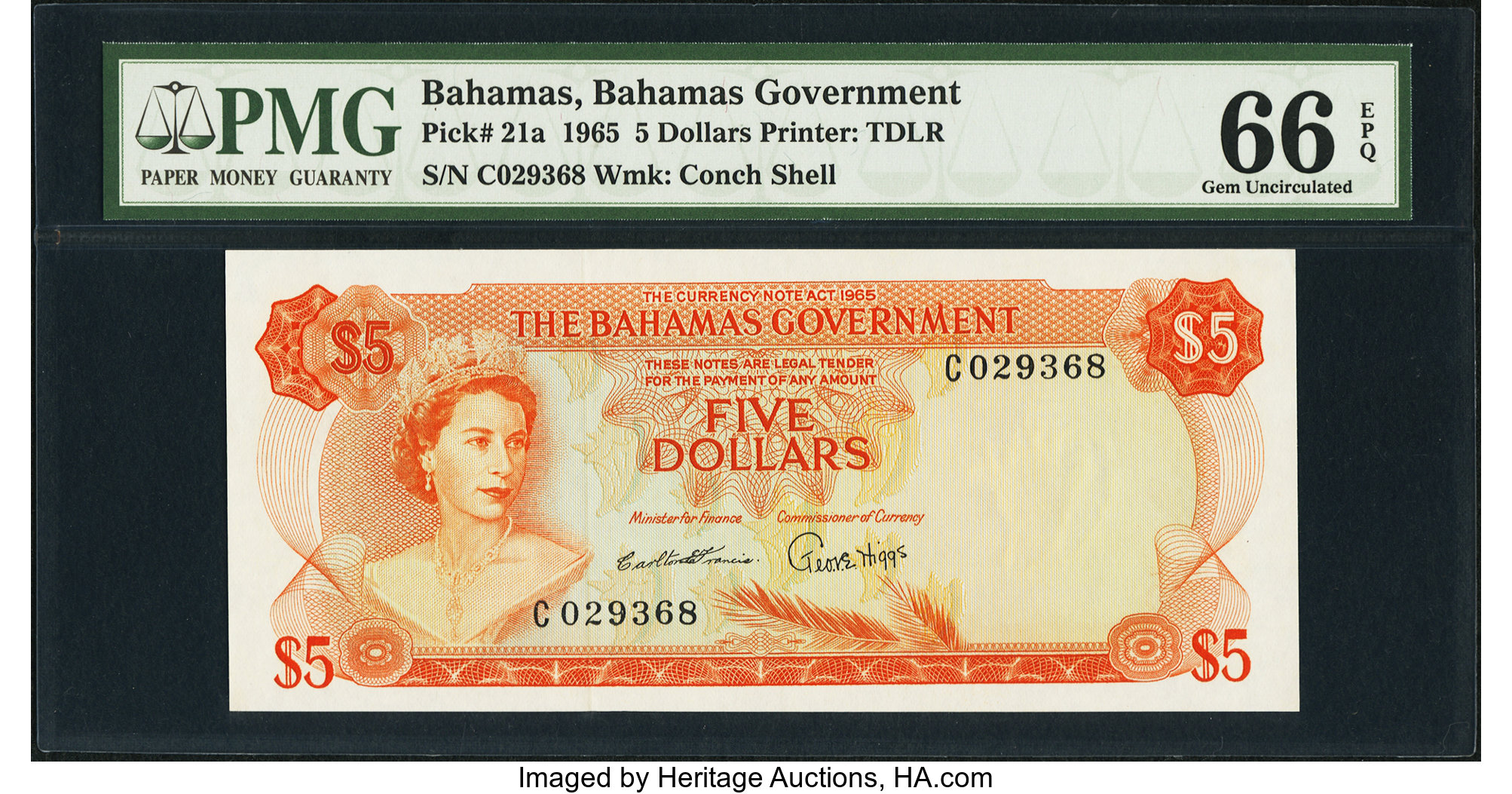 image for: Bahamas  5 dollars (B120bs)