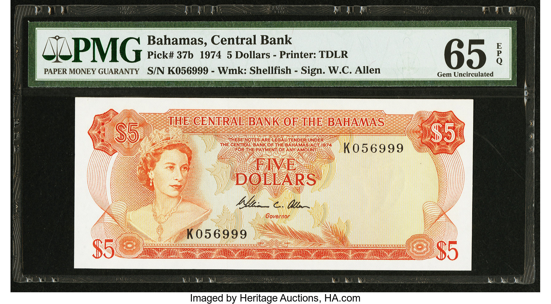 image for: Bahamas  5 dollars (B302as2)