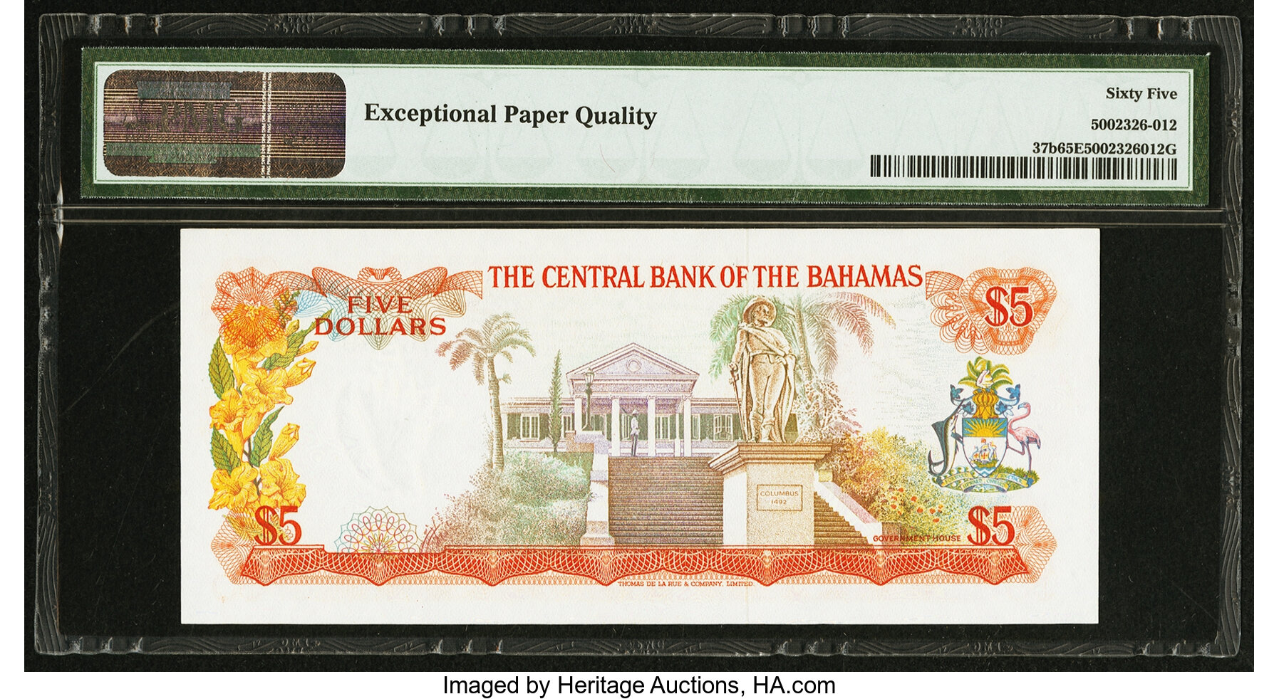 image for: Bahamas  5 dollars (B302b)