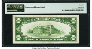 image for: Fr. 1701* $10 1934 Mule Silver Certificate Star. PMG Gem Uncirculated 65 EPQ....