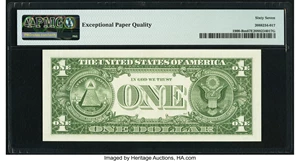image for: Fr. 1900-B $1 1963 Mule Federal Reserve Note. PMG Superb Gem Unc 67 EPQ....