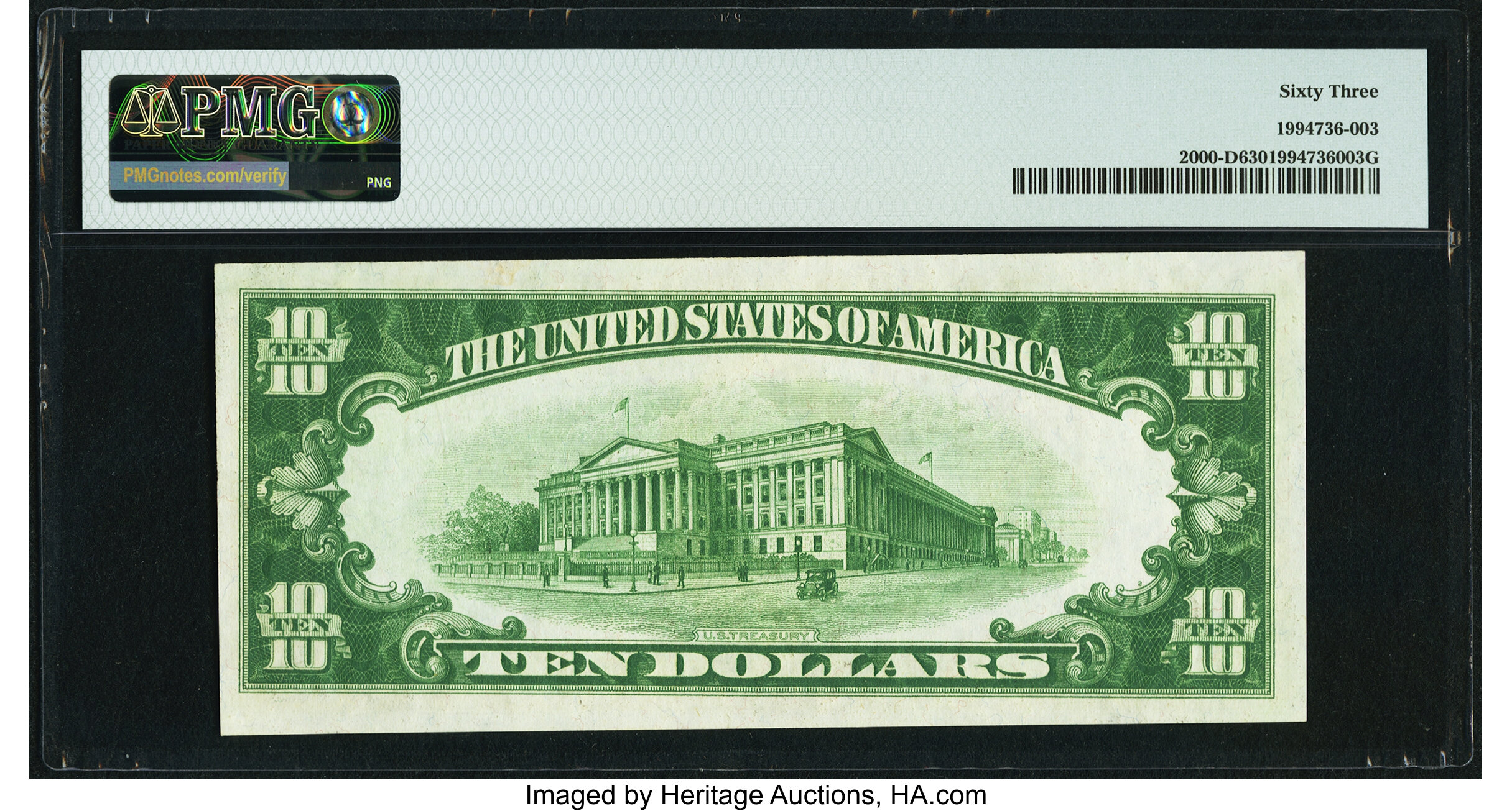 image for: Low Serial Number 77 Fr. 2000-D $10 1928 Federal Reserve Note. PMG Choice Uncirculated 63....