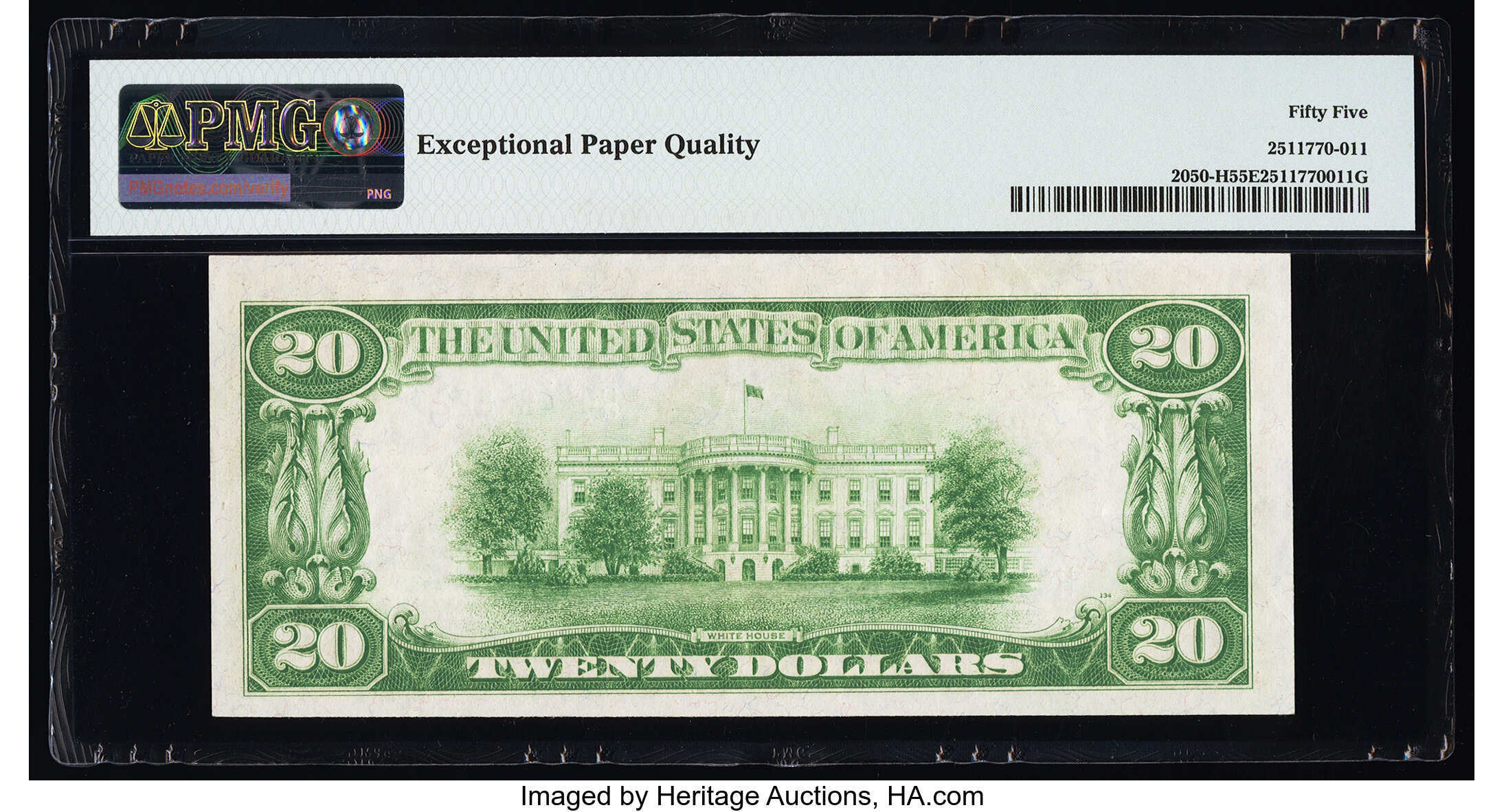 image for: Fr. 2050-H $20 1928 Federal Reserve Note. PMG About Uncirculated 55 EPQ....