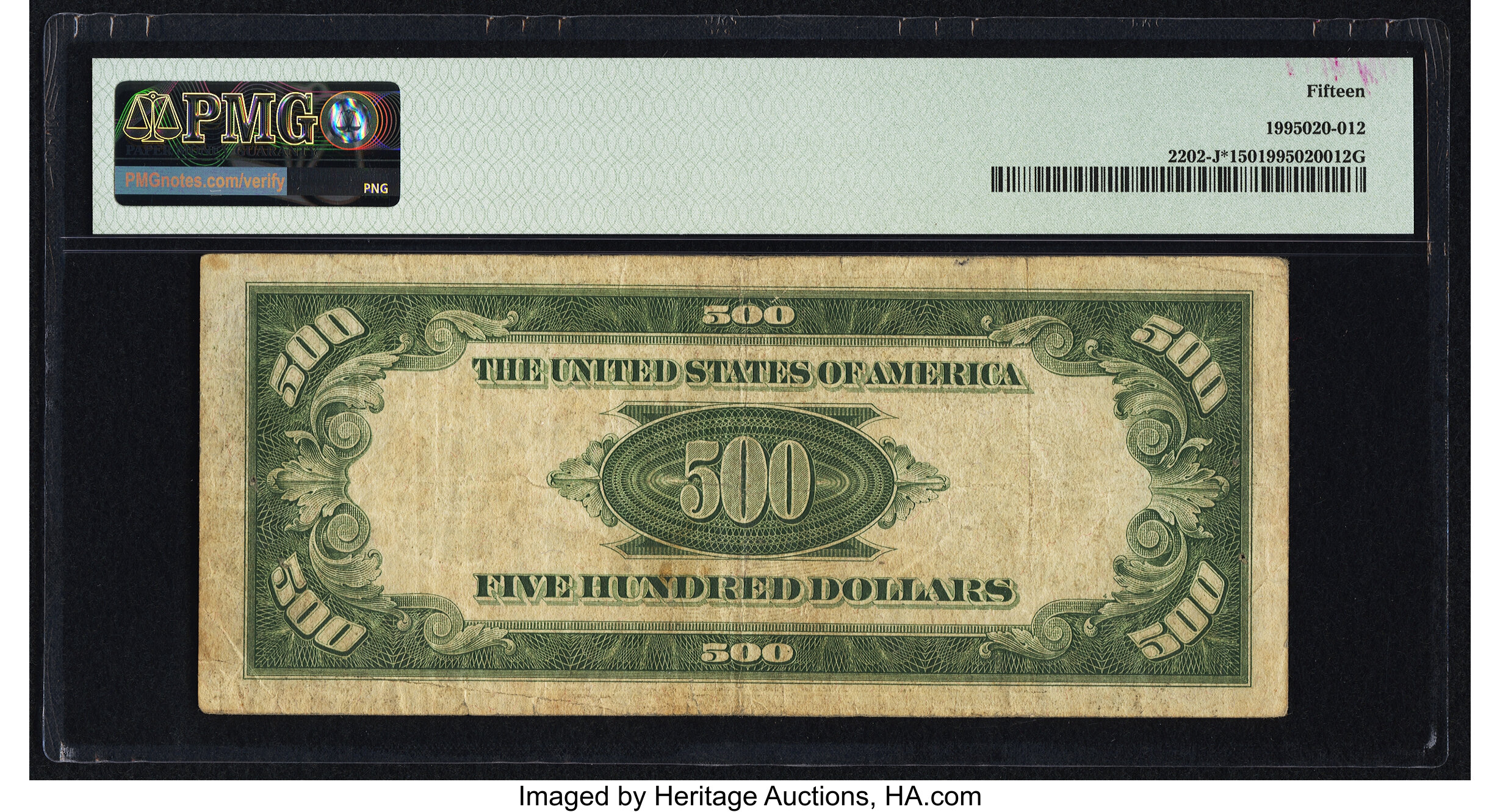 image for: Fr. 2202-J* $500 1934A Federal Reserve Star Note. PMG Choice Fine 15....