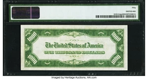 image for: Fr. 2210-G $1,000 1928 Federal Reserve Note. PMG About Uncirculated 50....