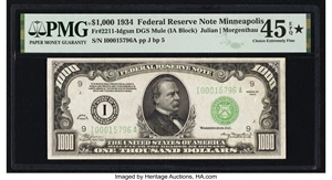 image for: Fr. 2211-I $1,000 1934 Mule Federal Reserve Note. PMG Choice Extremely Fine 45 EPQ*....