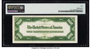 image for: Fr. 2211-J $1,000 1934 Light Green Seal Federal Reserve Note. PMG About Uncirculated 50....