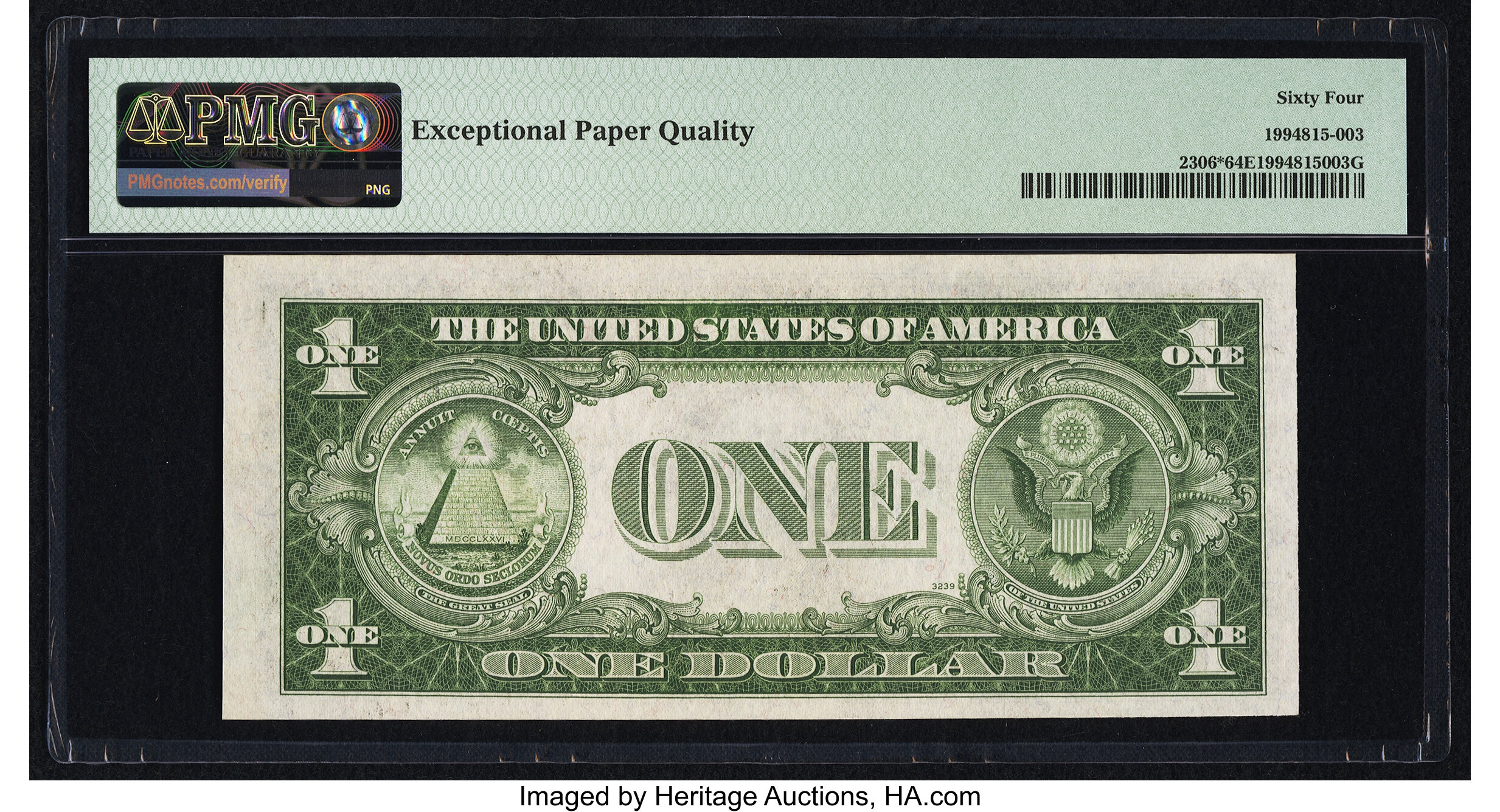 image for: Fr. 2306* $1 1935A North Africa Silver Certificate Star. PMG Choice Uncirculated 64 EPQ....