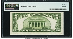 image for: Fr. 2307* $5 1934A North Africa Silver Certificate Star. PMG Choice Uncirculated 64 EPQ....