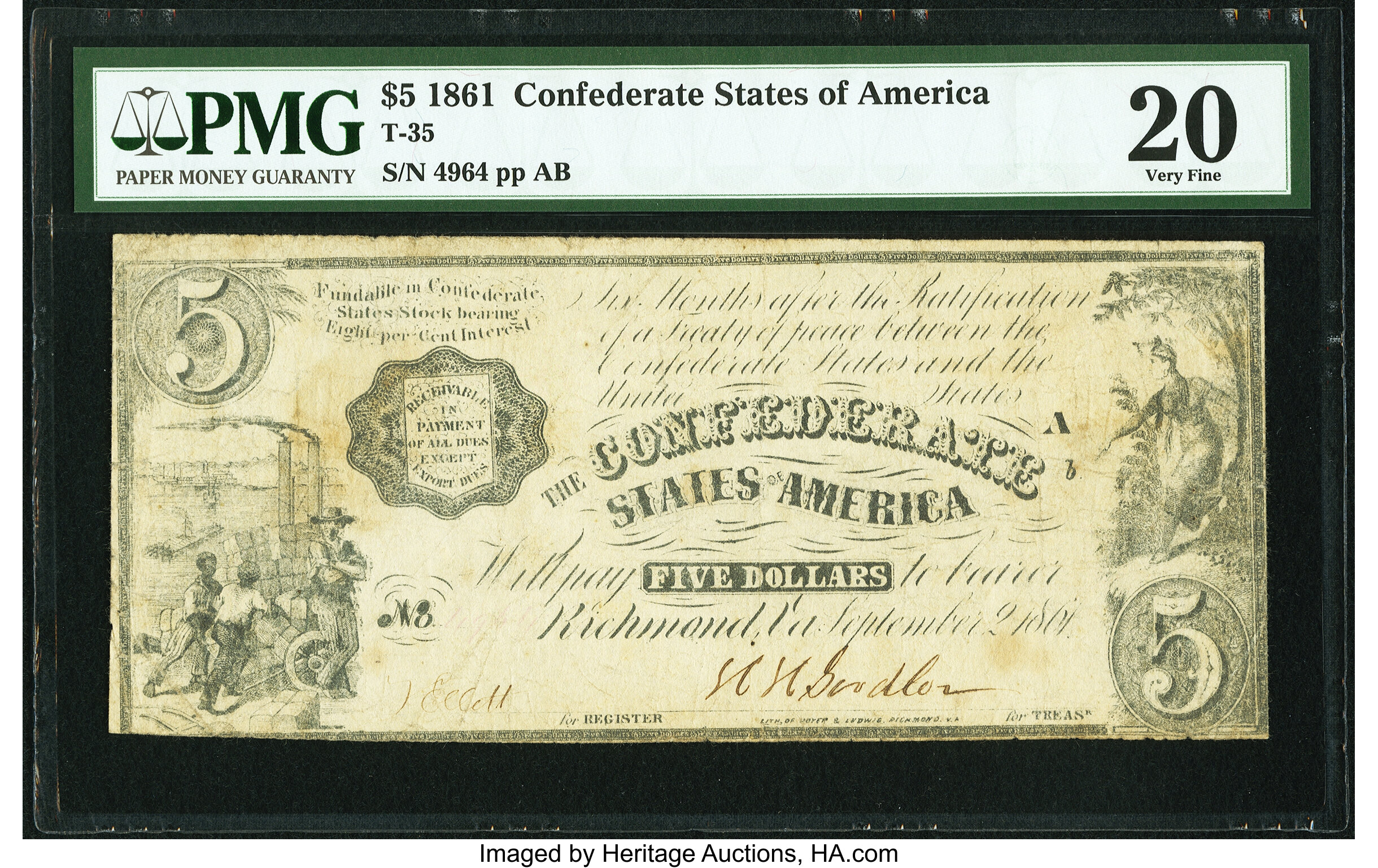 image for: T35 $5 1861 PF-1 Cr. 271 PMG Very Fine 20....