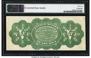 image for: Fr. 63a $5 1863 Legal Tender PMG Gem Uncirculated 65 EPQ....