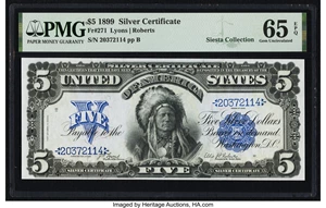 image for: Fr. 271 $5 1899 Silver Certificate PMG Gem Uncirculated 65 EPQ....
