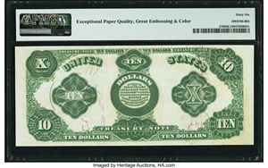 image for: Fr. 370 $10 1891 Treasury Note PMG Gem Uncirculated 66 EPQ....