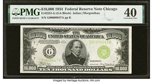 image for: Fr. 2231-G $10,000 1934 Federal Reserve Note. PMG Extremely Fine 40....