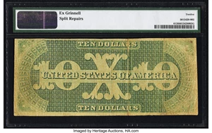 image for: Fr. 6 $10 1861 Demand Note PMG Fine 12....