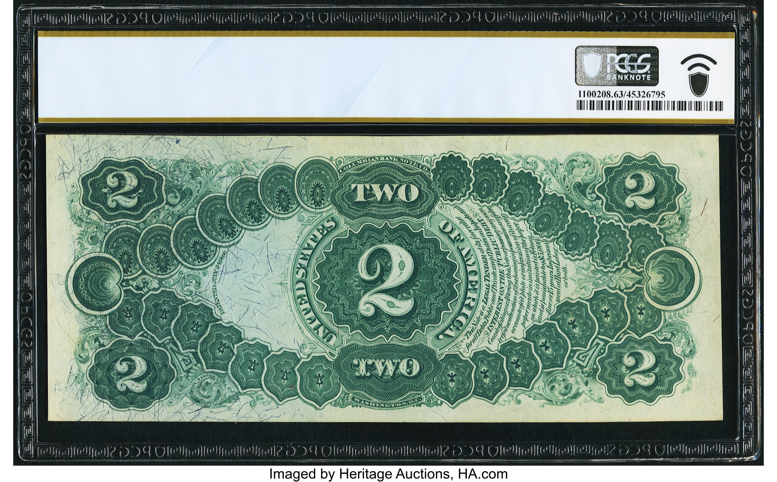 image for: Fr. 44 $2 1875 Legal Tender PCGS Banknote Choice Unc 63....