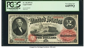 image for: Fr. 48 $2 1878 Legal Tender PCGS Very Choice New 64PPQ....