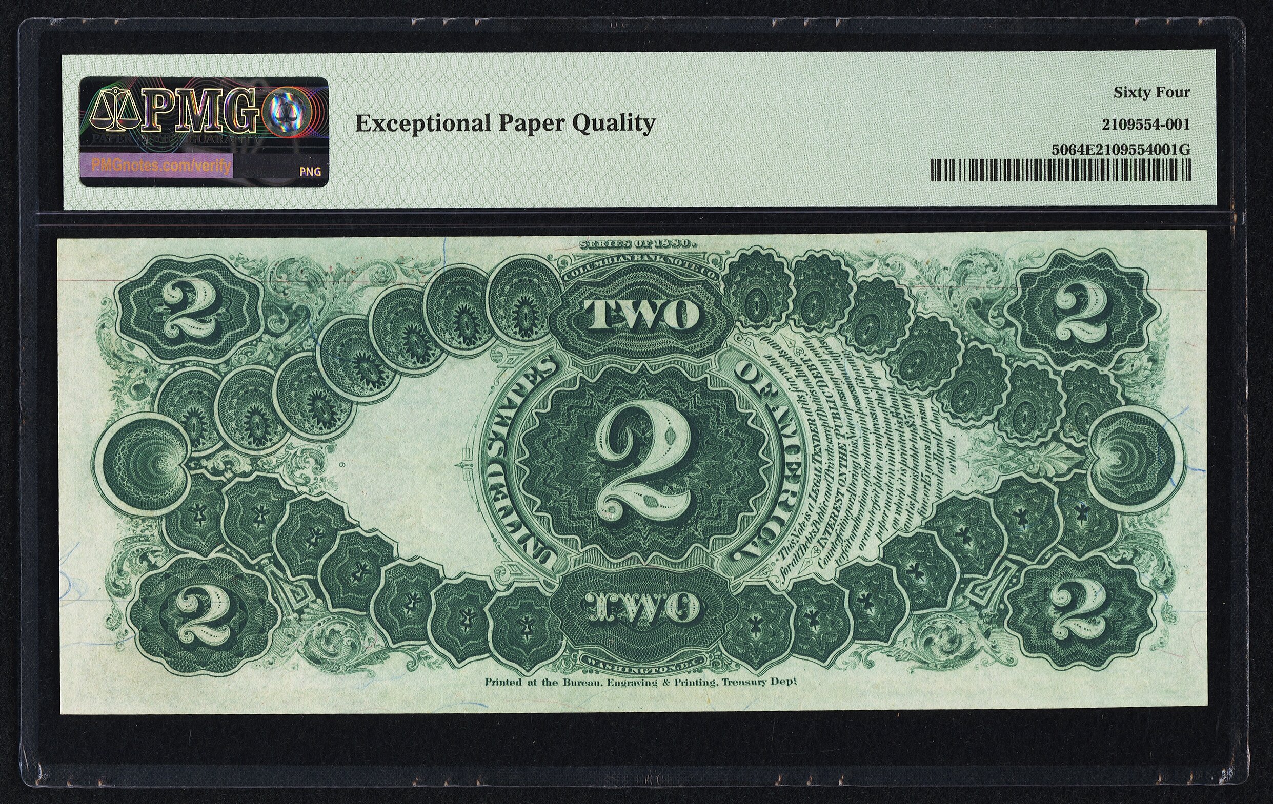 image for: Fr. 50 $2 1880 Legal Tender PMG Choice Uncirculated 64 EPQ....