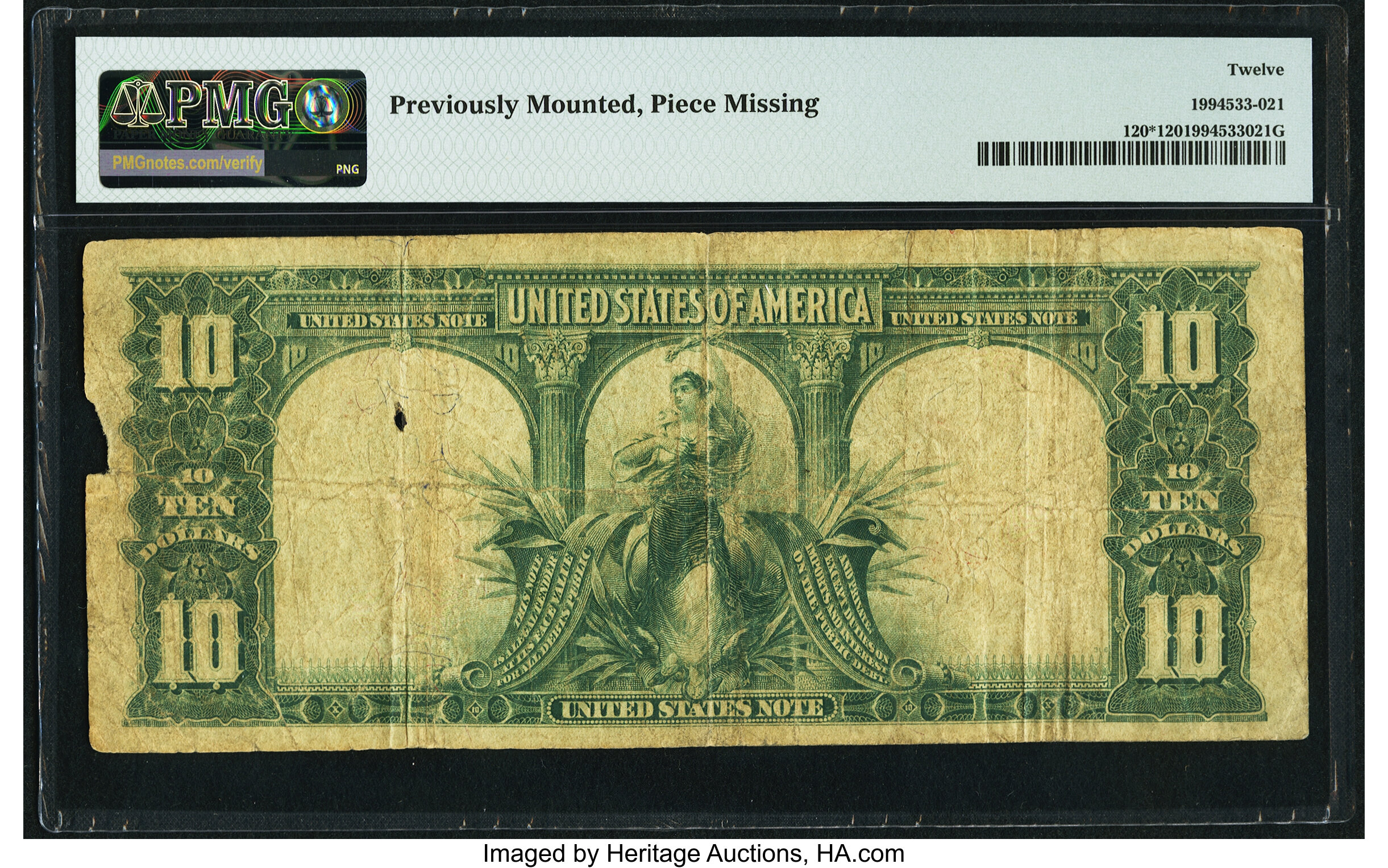 image for: Fr. 120* $10 1901 Legal Tender Star PMG Fine 12....