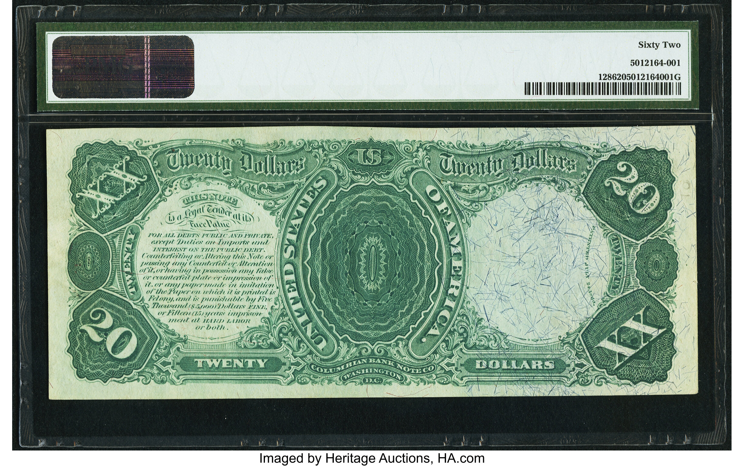image for: Fr. 128 $20 1875 Legal Tender PMG Uncirculated 62....