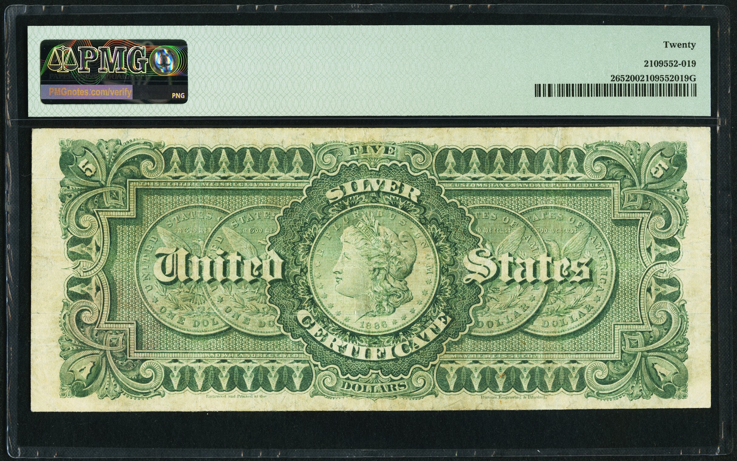 image for: Fr. 265 $5 1886 Silver Certificate PMG Very Fine 20....